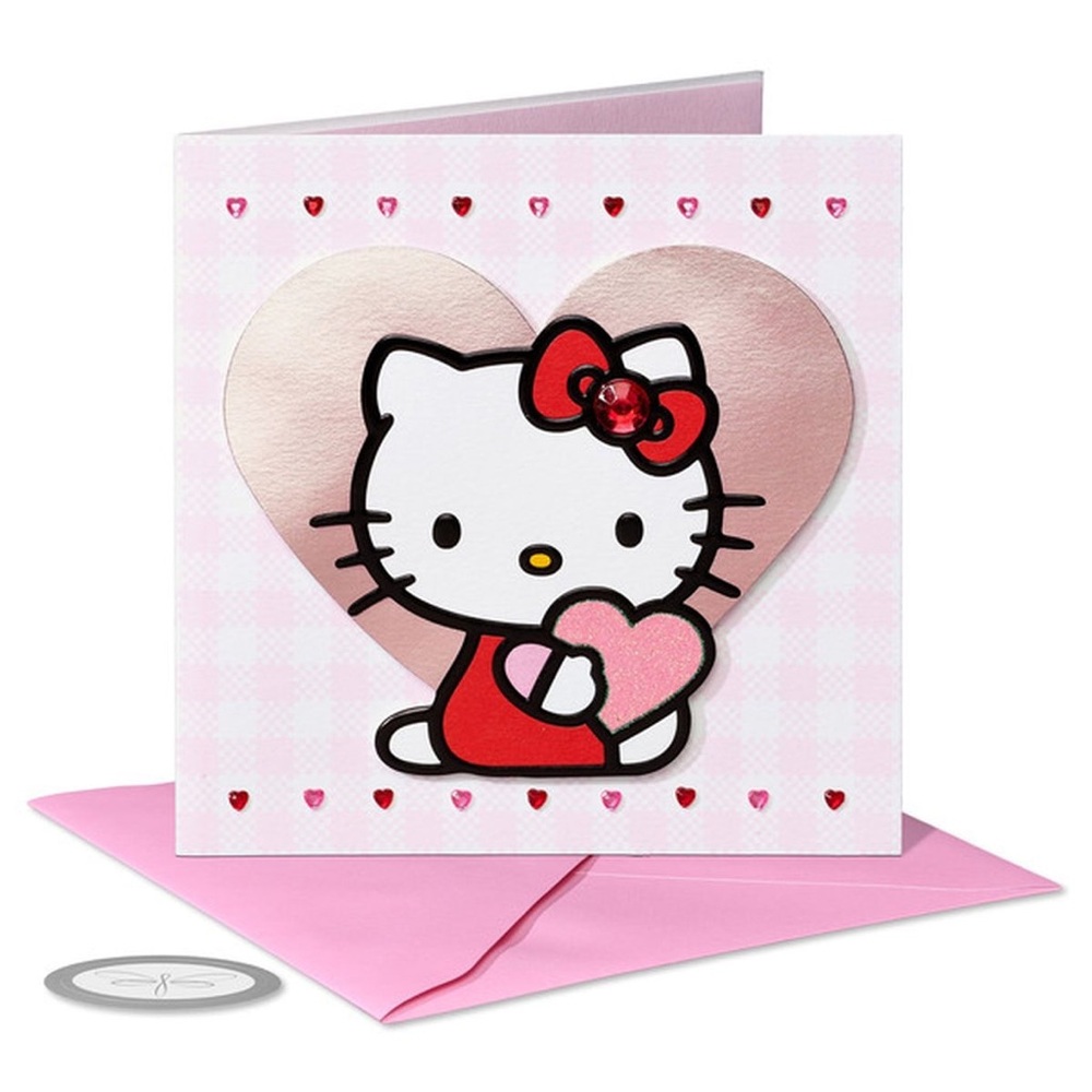 🆕American Greetings Papersong-Hello Kitty Valentine’s Day Greeting Card
